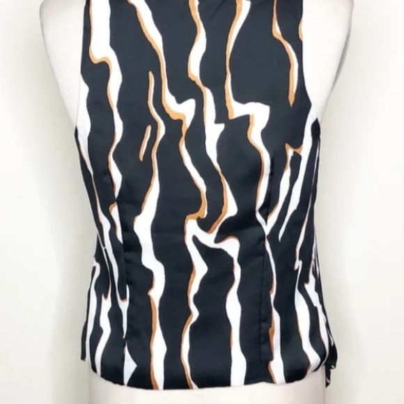 Cache animal print vest, waterfall front vest, fringed vest, leopard vest. sz.L - Picture 5 of 8